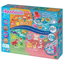 Aquabeads 4‐in‐1 Bastelset – Komplettset mit 1900 Perlen, Glitzer- & Sternperlen, Vorlagen & Zubehör für Kinder ab 4