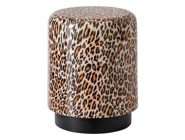 Pouf Léopard en Métal  Jonna  45cm Caramel