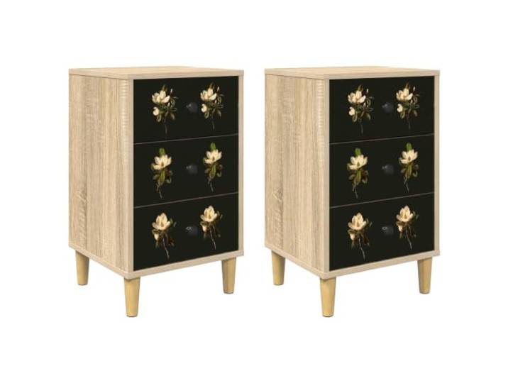 Heofavd Nachttisch 2er Set Sonoma-Eiche 36x33x60 cm Nachtkonsole