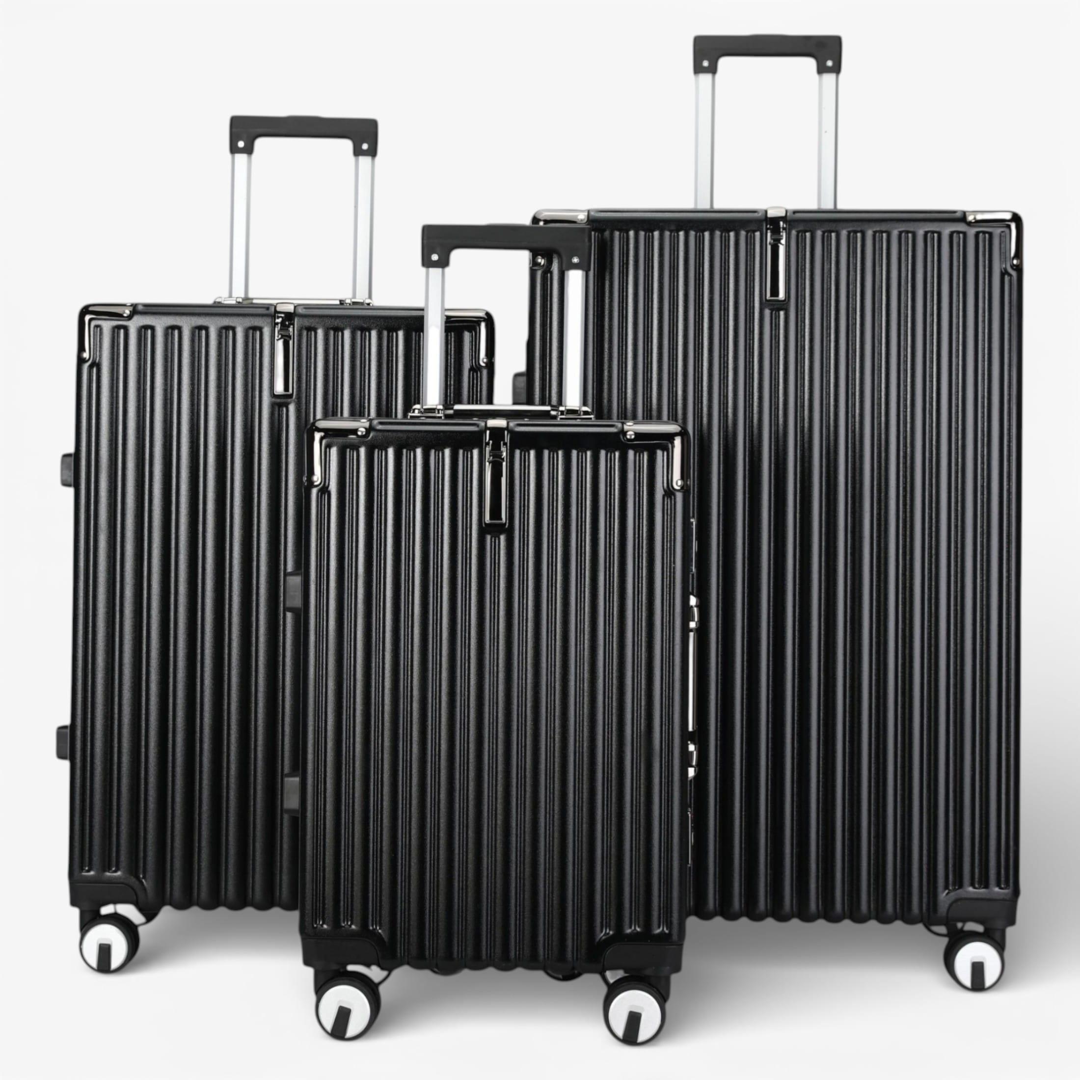 Schwarzer Hardshell-Koffer Dual 4-Wheel ABS Gepäck Kabinenkoffer