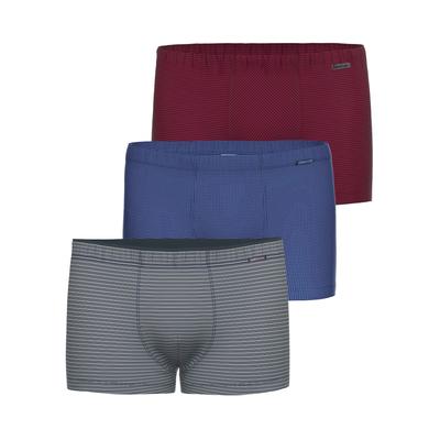 Retro Pants AMMANN "3er Pack Herren Retro Short Mix Shorts", Herren, Gr. 6, 3 Stk., Single-Jersey, bunt (bordeaux, peacoat, nightblau), Single-Jersey, , figurbetont, Unterhosen