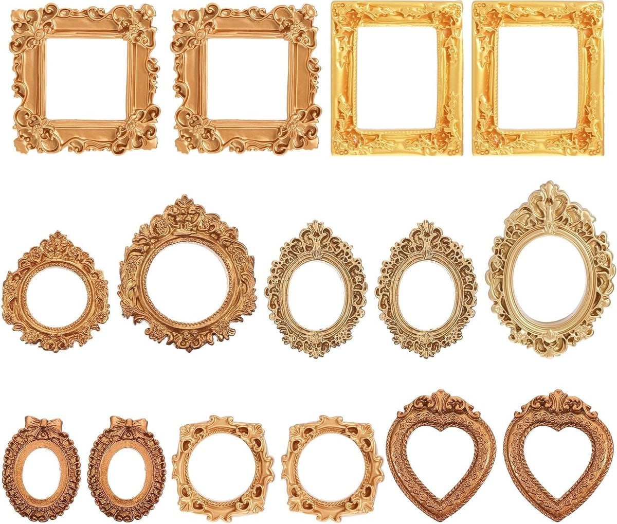 Set van 15 Vintage Mini Fotolijstjes voor DIY Projecten en Creatieve Accessoires