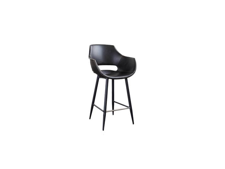 Kawola Barhocker Zaja Schwarz Kunstleder, Leder, 57x114x59 cm, Esszimmer, Barmöbel, Barhocker