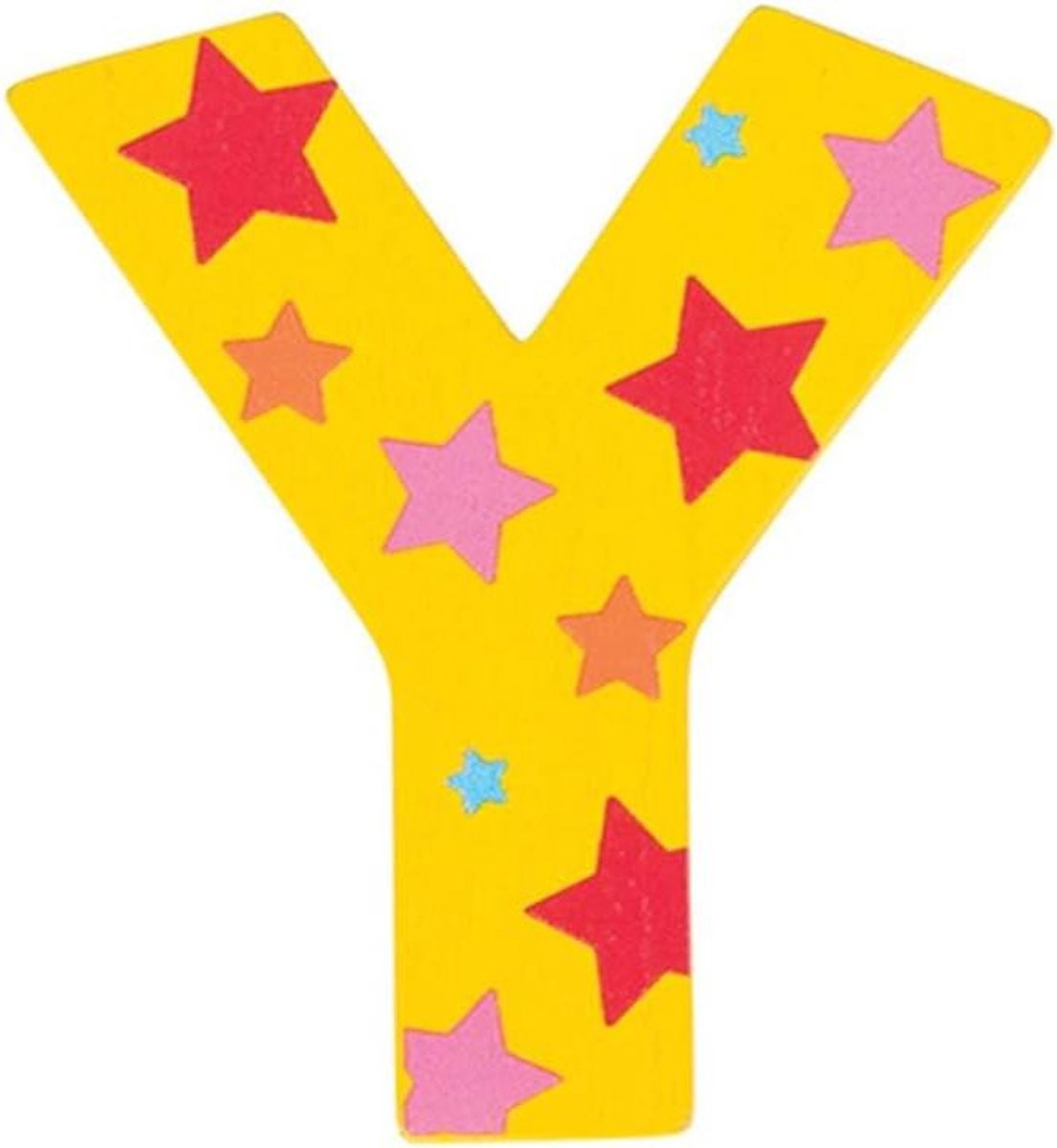 Decoratieve Houten Letter Y - Geel - 7 cm