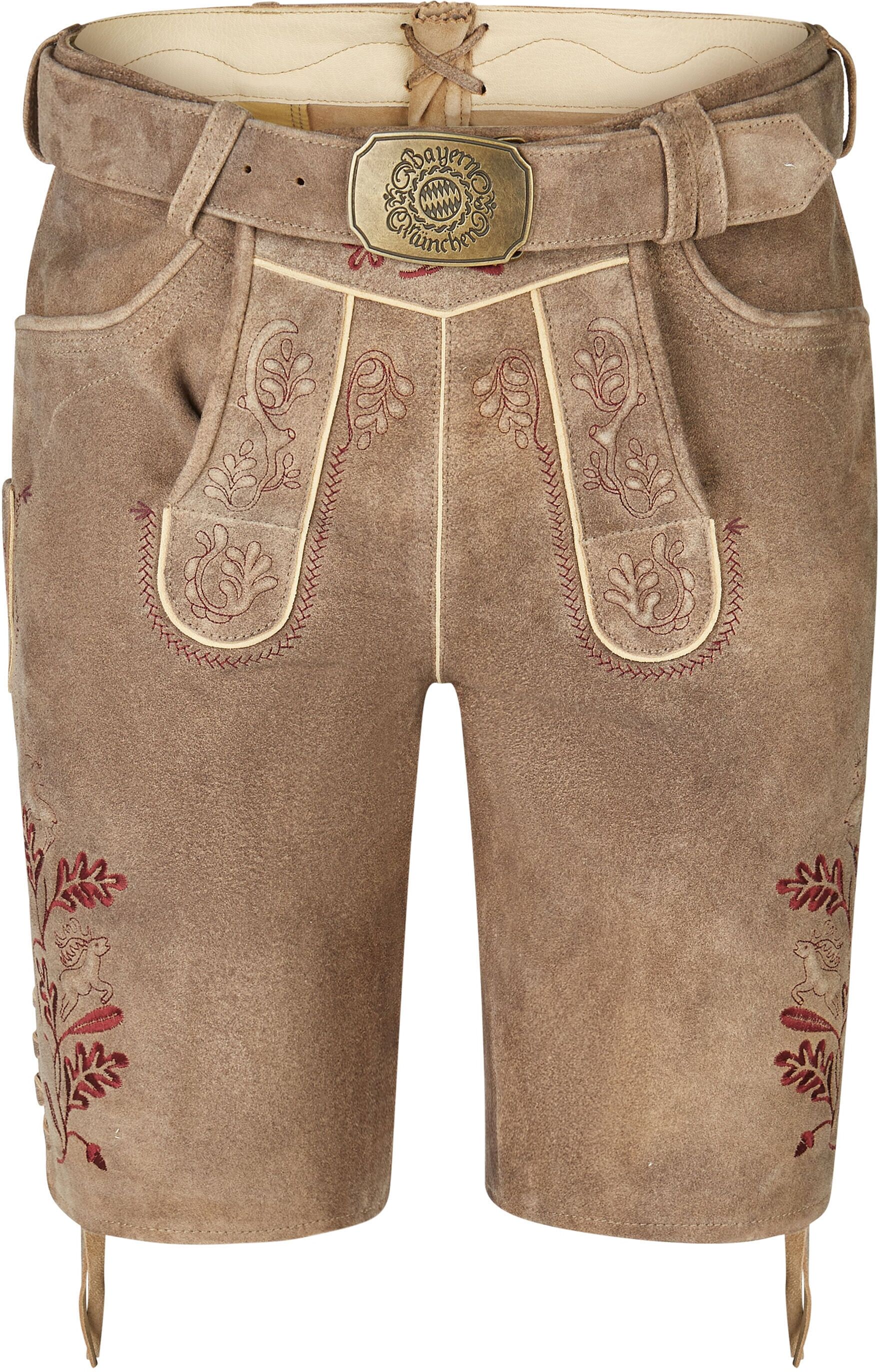 Lederhose SPIETH & WENSKY "Hochburg", Herren, Gr. 48, N-Gr, braun (patina st braun rot), Obermaterial: 100% Lammleder LEL., uni, festlich, regular fit, Hosen, hochwertige Verarbeitung, dekorative Nähte