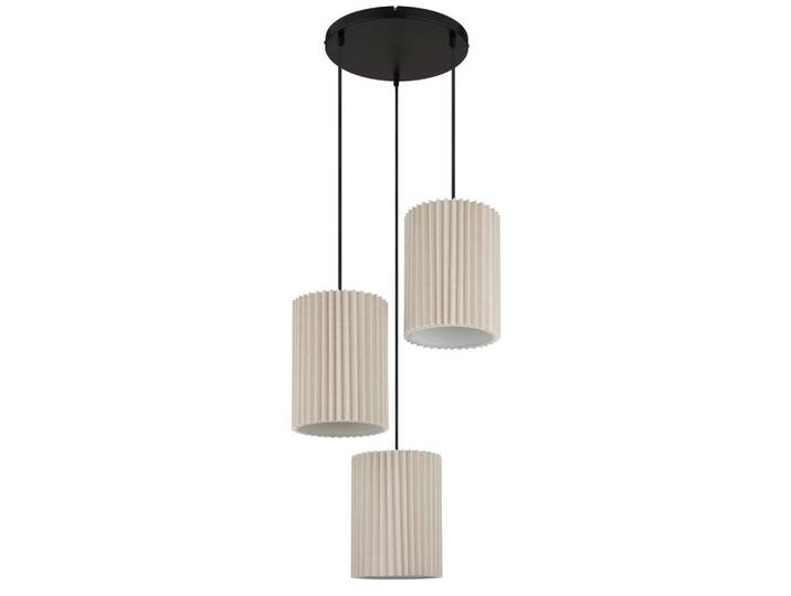 Globo Hängeleuchte Page, Naturfarben, Schwarz, Metall, 120 cm, CE, Lampen & Leuchten, Innenbeleuchtung, Hängeleuchten, Pendelleuchten