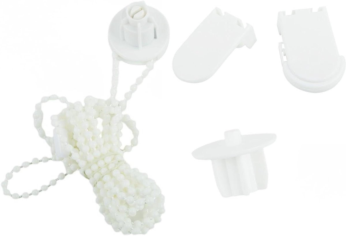 Rolgordijn Reparatieset met Ketting en Beugel - Complete Kunststof Set - Wit - 300 cm ketting