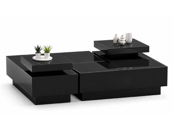JVmoebel Couchtisch Monochrom Couchtisch Minimalismus Schwarz Mehrstufig Avantgardistisch, Made in Europa