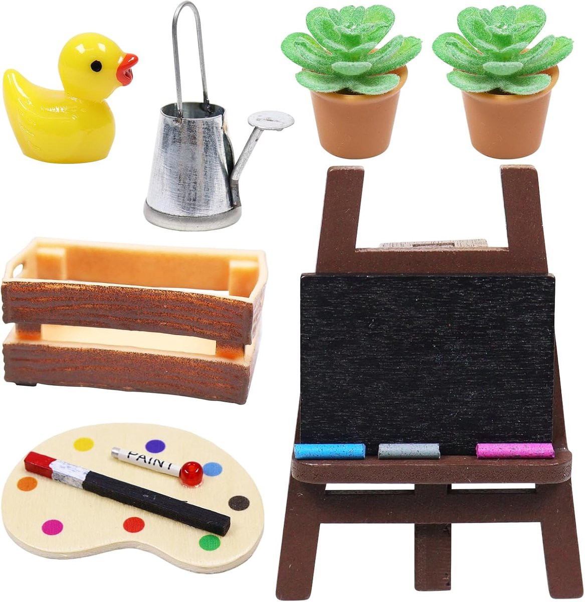 Wichtel Kerstkabouter Miniature Accessoires Schilderset voor 1/12 Poppenhuis