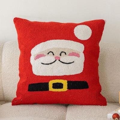 Inspired Deals Christmas Floral Pillow Cover Soft Velvet Hidden Zipper Holiday Pillow Cover For Festive Home Decor Santa Claus