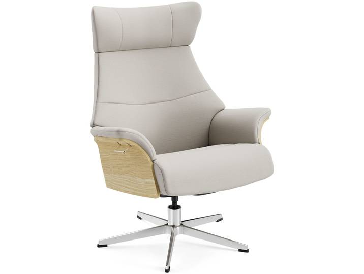 Conform Stilvoller Sessel Airness Stoff, Eiche, Aluminium 2 pearl B 81 cm T 163 cm H 101 cm - Farbe: 02 pearl - Möbel Konfigurator: Traummöbel