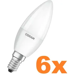 6er Sparset OSRAM E14 LED Kerzen Lampe STAR matt 3,3W wie 25W warmweißes Licht