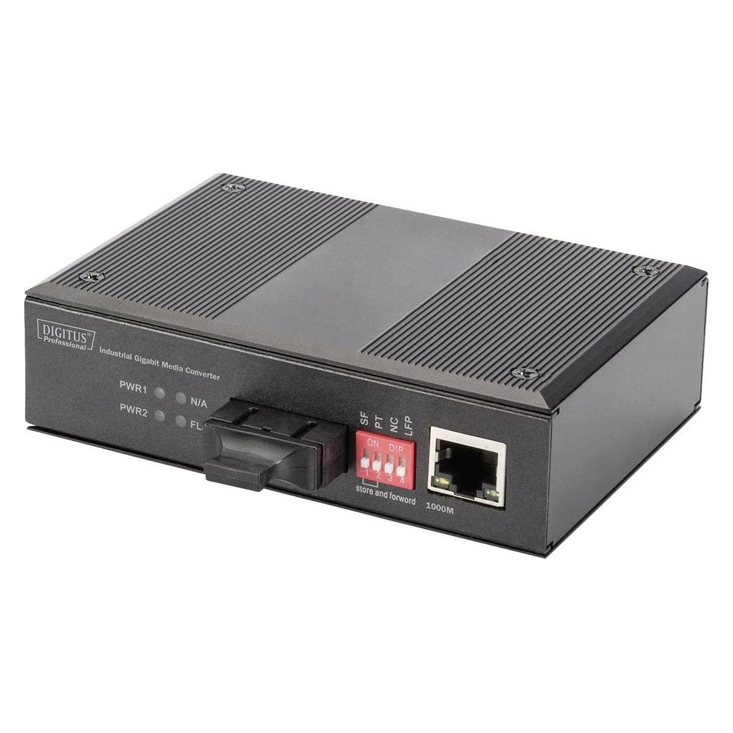 Digitus Industriellerl Gigabit Medien Konverter 10/100/1000BaseT zu 1000Base-SX SC 0.5km erweiteter Temp.... (DN-652101)