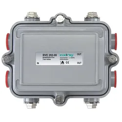 Axing BVE202-00 Verteiler 2-fach, 5-1006 MHz, 5/8 Zoll-Anschlüsse, Alu-Druckgußgehäuse, IP55 BVE20200
