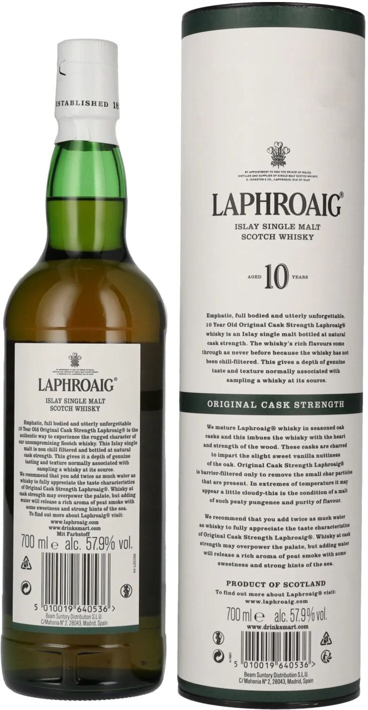 Laphroaig 10 Years Old Original Cask Strength Batch 13 57,9% Vol. 0,7l in Geschenkbox