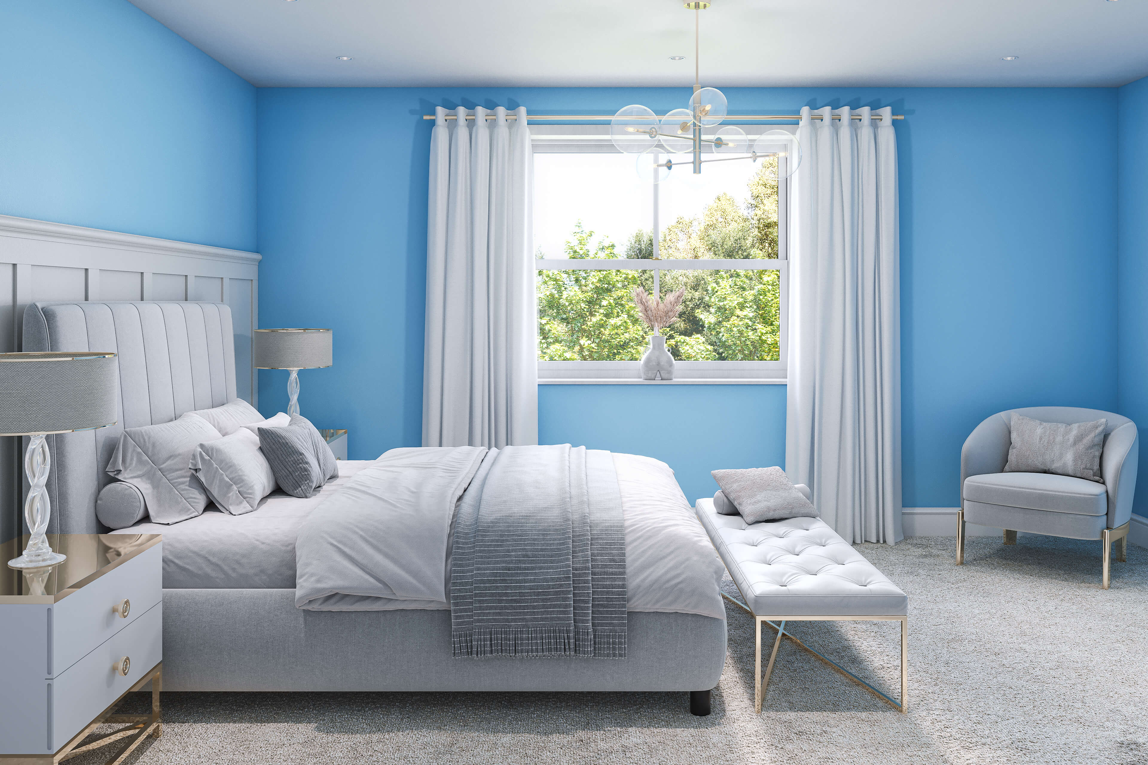 Hemway Wall Paint   Sky Blue   Matt Emulsion Interior   Acrylic   Latex - Sky Blue - 2.5L