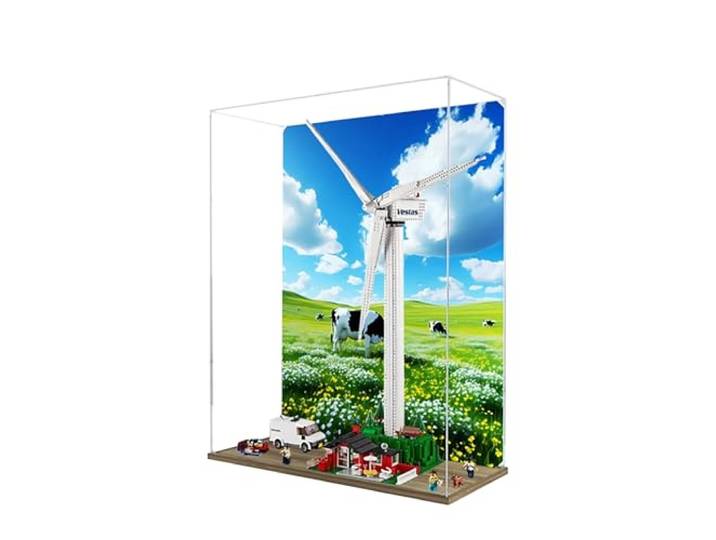 Acryl-Vitrine für Lego 10268 Vestas Windturbinen-Modell, 3 mm staubdichte Schaukasten, Vitrine kompatibel mit Lego 10268 (Modell nicht im Lieferumfang enthalten)