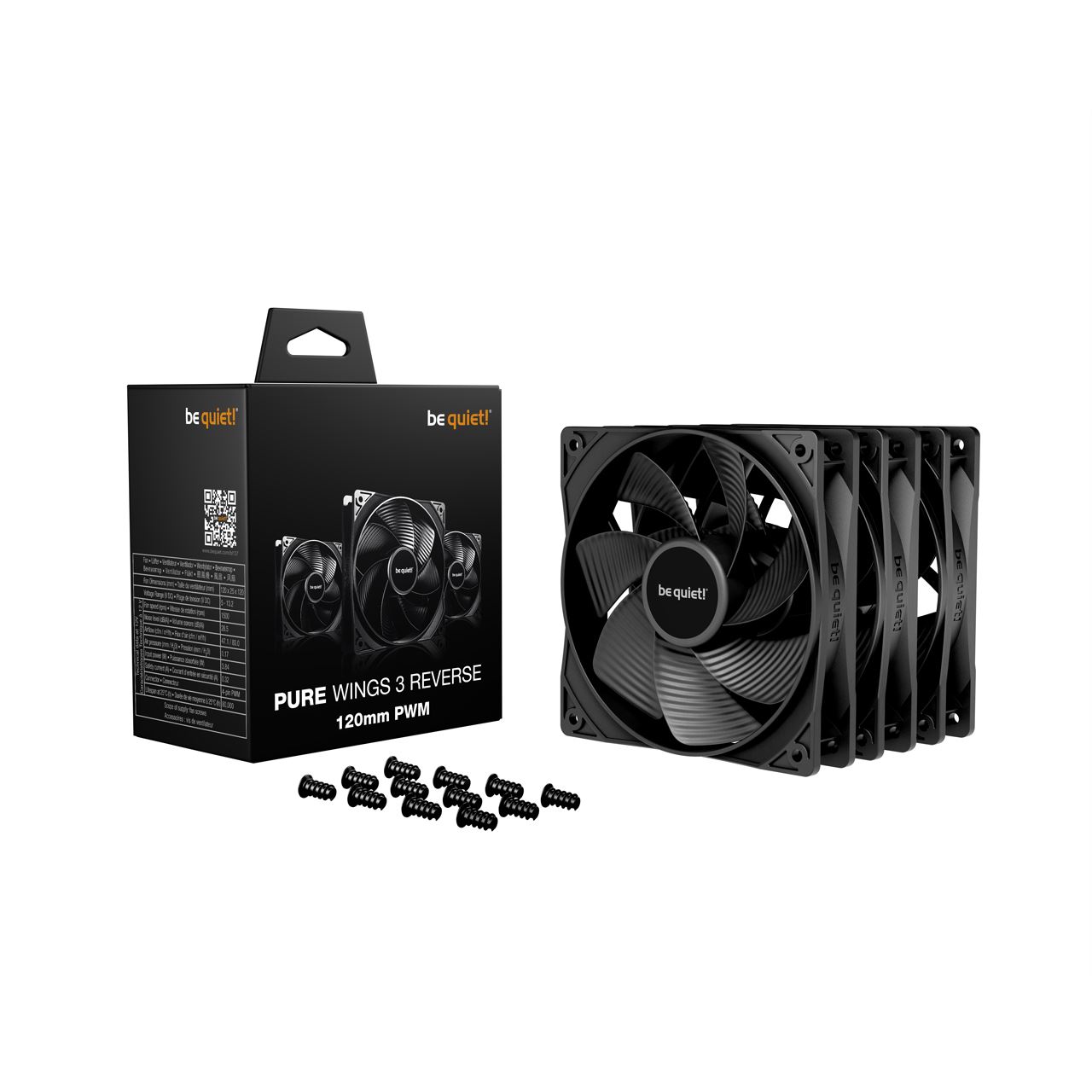 120x120x25mm be quiet! Pure Wings 3 PWM Reverse 3er-Pack schwarz
