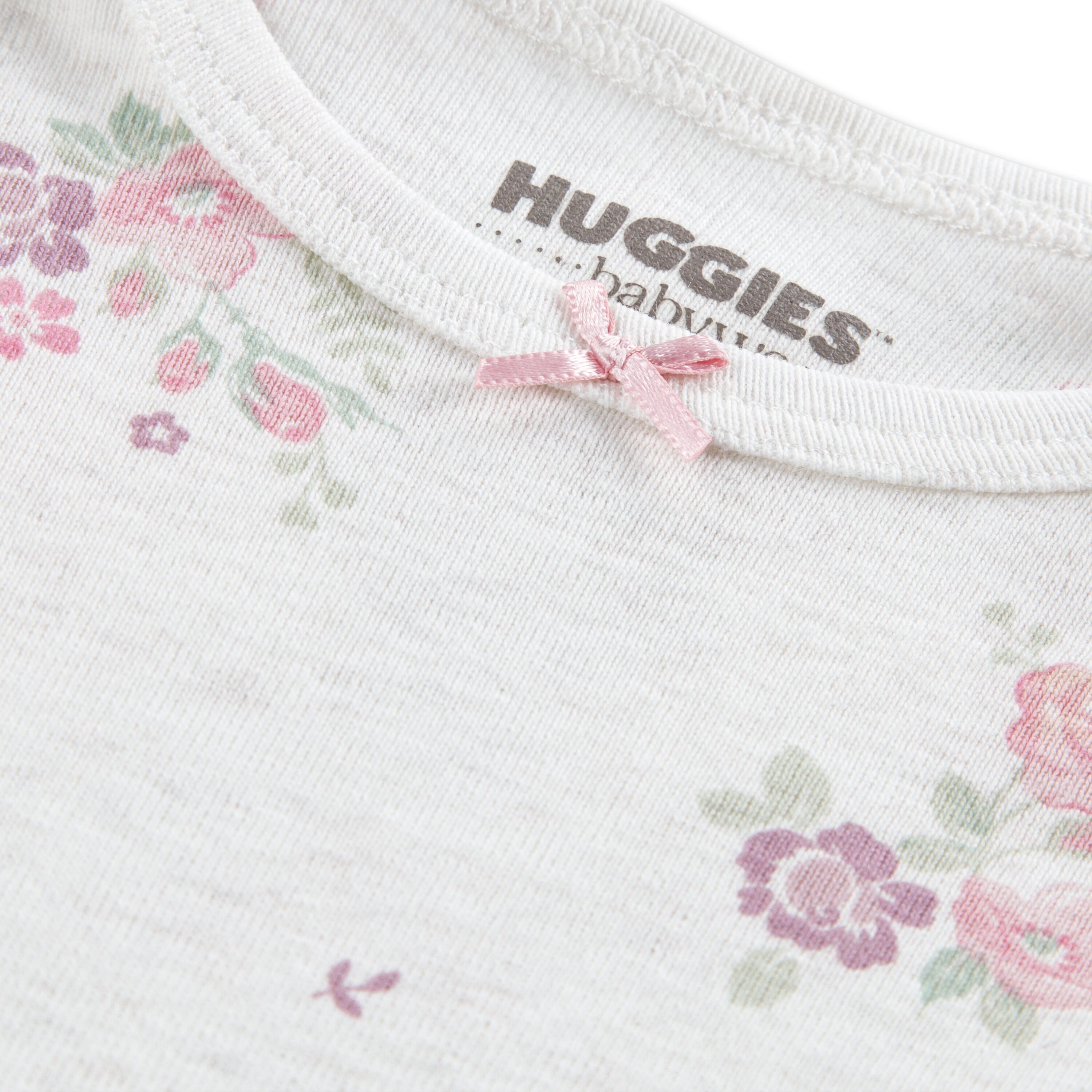 Body & Hose HUGGIES BABYWEAR "HUGG PANT SET + ATTACHMENT", Jungen, Gr. 2 (3M/62), rosa (huggies oatmeal htr), Jersey, Obermaterial: 100% Baumwolle, geblümt, gemustert, KOB Set-Artikel Body & Hose, mit passendem Haarband, floraler Alloverprint - for Girls 