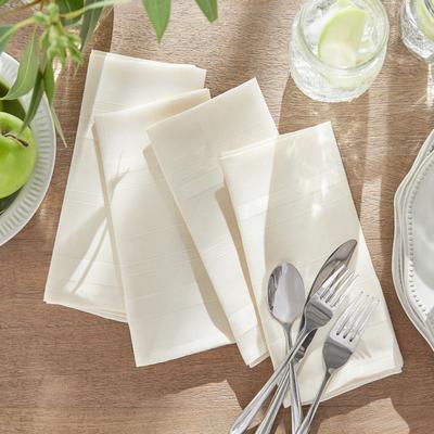 "Threadmade Elegance Plaid Damask Fabric Set of 4 Napkins - 17"" w x 17"" l"