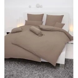 Janine Bettwäsche PIANO Mako-Soft-Seersucker 0125 taupe Kissenbezug 40x40 cm