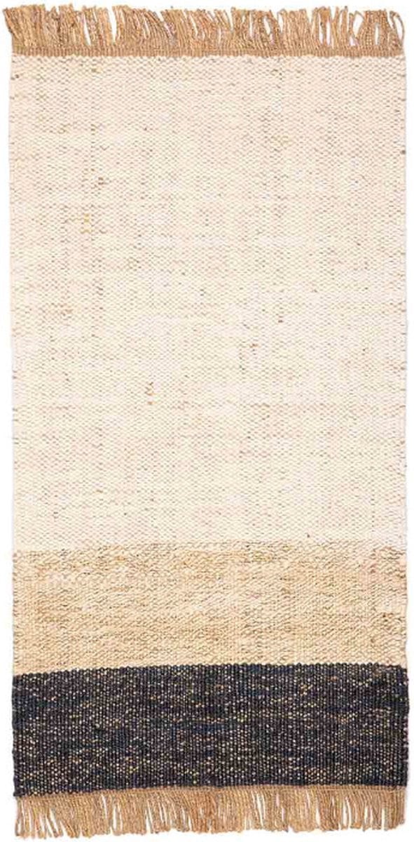 KidsDepot Hind Vloerkleed Blauw van Jute en Wol