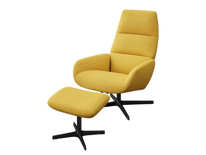 home24 Relaxfauteuil Turami geel/geel polyester 71 x 110 x 80cm