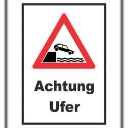 HB-Druck Achtung Ufer Schild A5 (148x210mm)