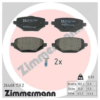 Zimmermann Bremsbelagsatz, Scheibenbremse [Hersteller-Nr. 26468.150.2] für Mitsubishi, Renault