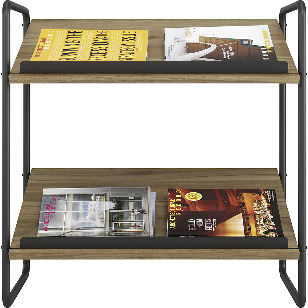Prospektständer Modell F, Holz, HxBxT 720 x 720 x 370 mm, 2 Fächer meet