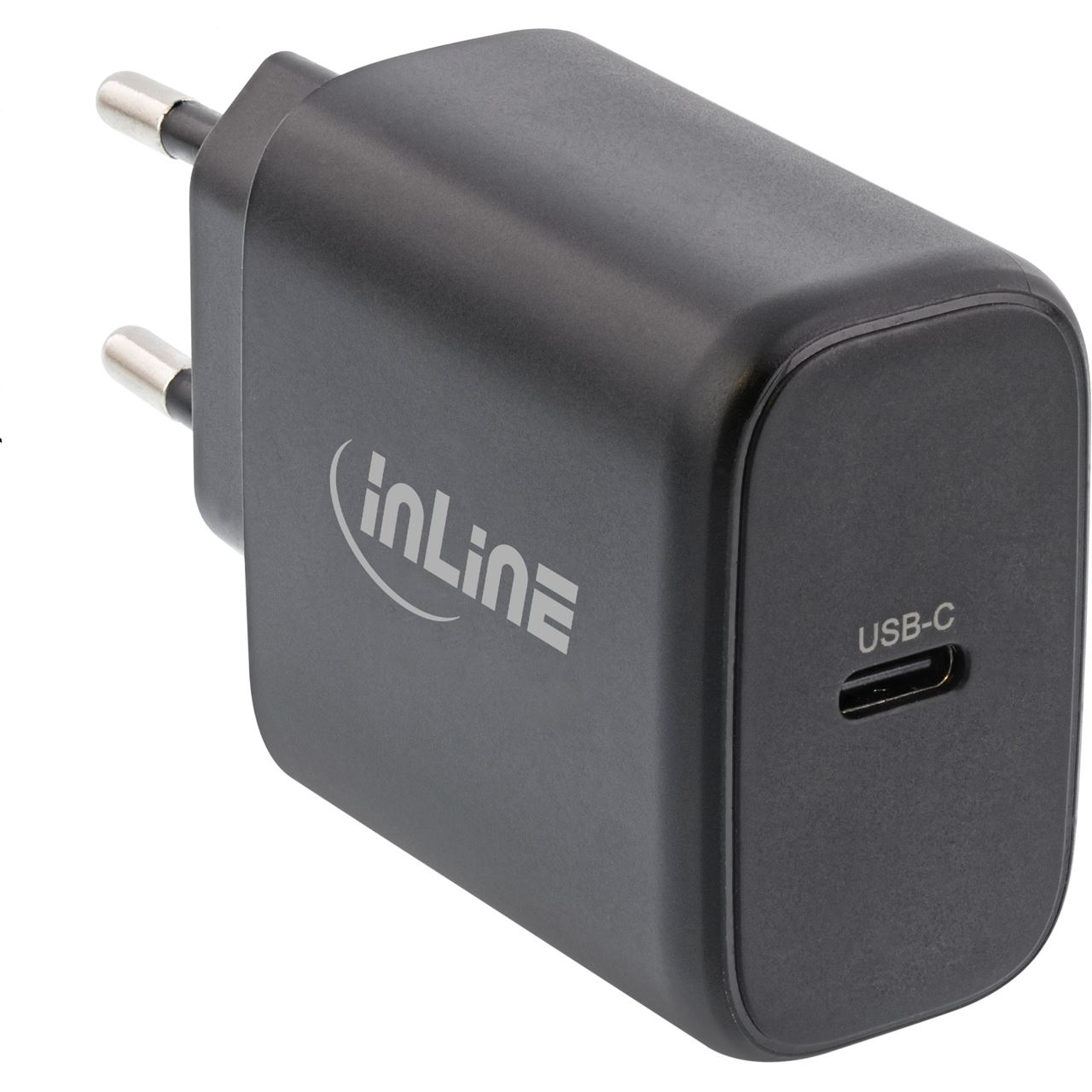 InLine USB PD Netzteil, GaN Ladegerät, Single USB-C, Power Delivery, 65W, schwarz