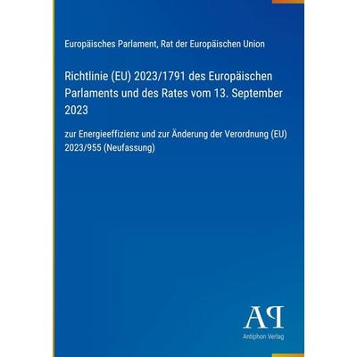 Richtlinie (EU) 2023/1791 des Europäischen Parlaments und des Rates vom 13. September 2023, Gebundene Ausgabe von Europäisches Parlament,Rat der