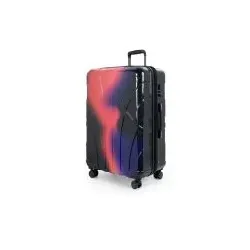 Suitline - Großer Reisekoffer mit Erweiterung, Trolley Hartschale glänzend Farbverlauf, 4 Rollen,TSA, Neon Red