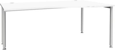 Schäfer Shop Genius Freiformschreibtisch MODENA FLEX, Ansatz rechts, weiß/weißaluminium
