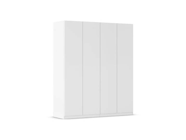 Rauch Möbel LUNIK, Kleiderschrank, Farbe Weiß, Breite 181 cm Schrank mit patentiertem Schnellmontagesystem, 4-türig, Push-to-open-Funktion, Zubehör Premium, Schlafzimmer, Garderobe