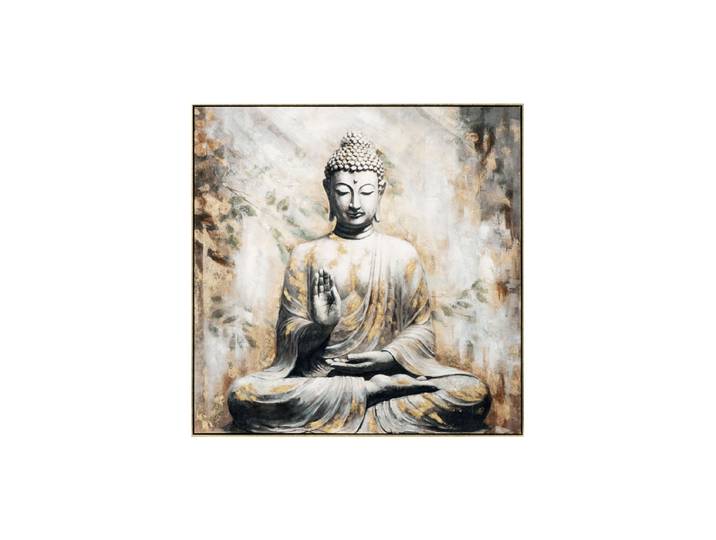 Handbemaltes, gerahmtes Bild „Zen Buddha“ 100 x 100 cm Multicolor Crea Collection