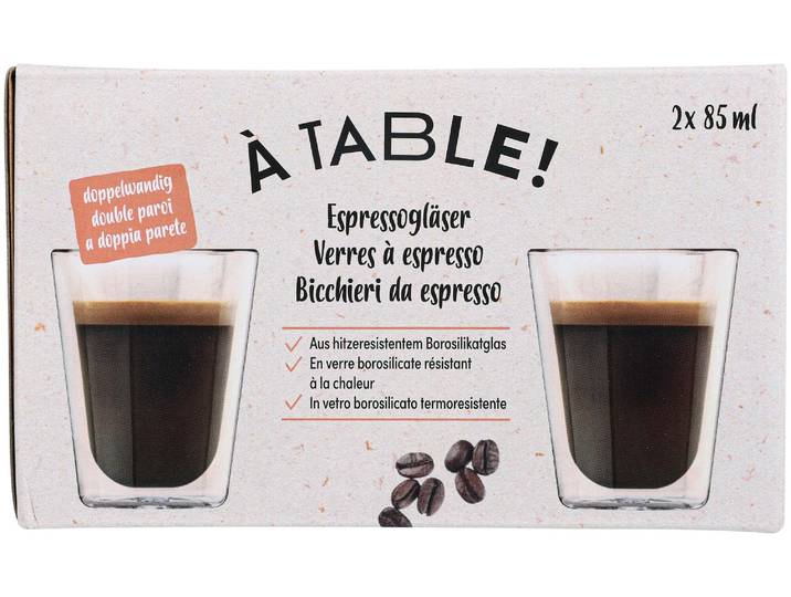 À Table! Espressoglas Doppelwand 2x85ml