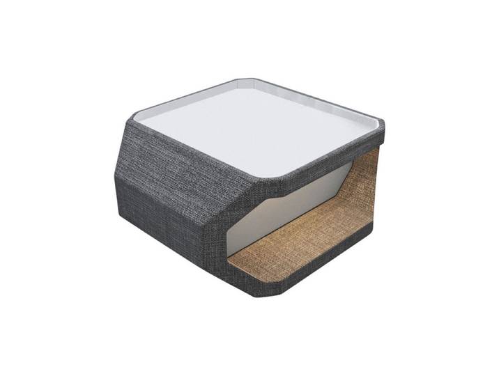 Sofa Dreams Couchtisch Asti, Strukturstoff Bezug in Grau, Akzentfarbe Weiß, mit LED-Beleuchtung