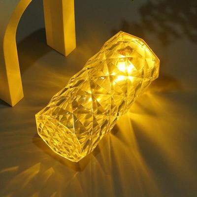 Snug & Styled Crystal Rose LED Bedside Lamp Set Of Decorative Night Lights For Home Wedding & Romantic Decor 2pcs Yellow Light Without Humidifier