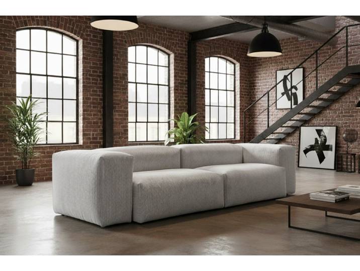 KAWOLA 4-Sitzer CELESTE Cord hellgrau – Modernes Design, pure Gemütlichkeit, Großes Sofa mit Cordbezug – Bequem, stylisch, wohnlich elegant
