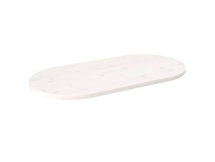 vidaXL Tischplatte, Tischplatte Weiß 110x55x2,5 cm Massivholz Kiefer Oval