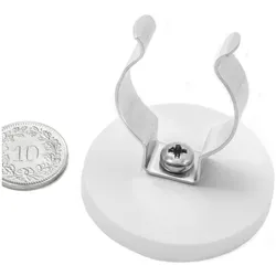 6x Supermagnete, Magnet, Magnetsystem mit Federklammer (1x)