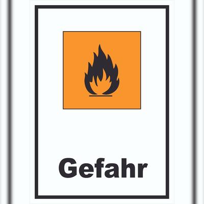 HB-Druck Schild Gefahrensymbol Entzündbar Gefahr Brand Flamme hochkant A1 (594x841mm)