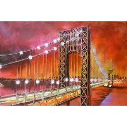 3D Metallbild Brücke 120,5 x 80 cm, Stahlblech