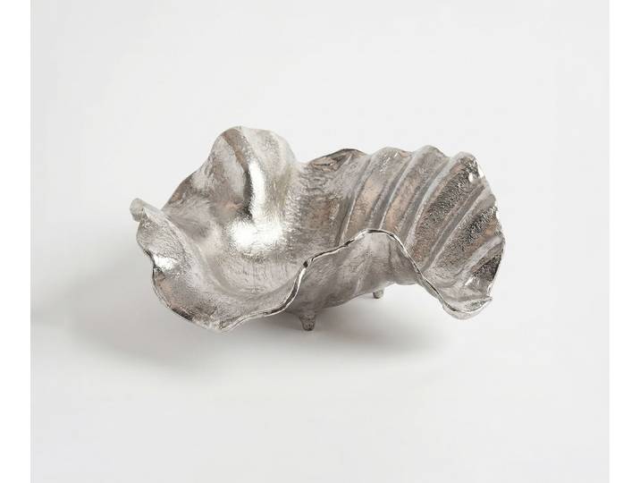 Coupe décorative Almira l38 x P38 x H15 cm Aluminium Platin Faite main