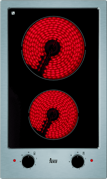 Placa modular - Teka EFX 30.1 2H, Vitrocerámica, 2 zonas, Zona grande 18 cm, 30 Negro