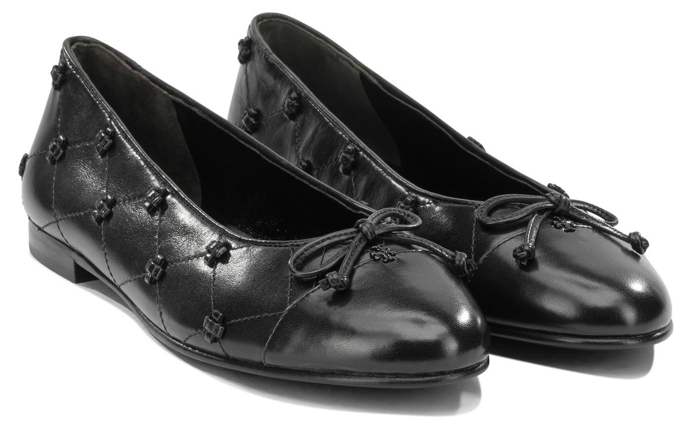 TORY BURCH - Schwarze Ballerinas aus Leder - Größe 7,5
