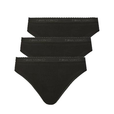 Midislip NINA VON C. "3er Pack Damen Midislip Slipboutique", Damen, Gr. 38, schwarz, Obermaterial: 100% Baumwolle CO., Unterhosen