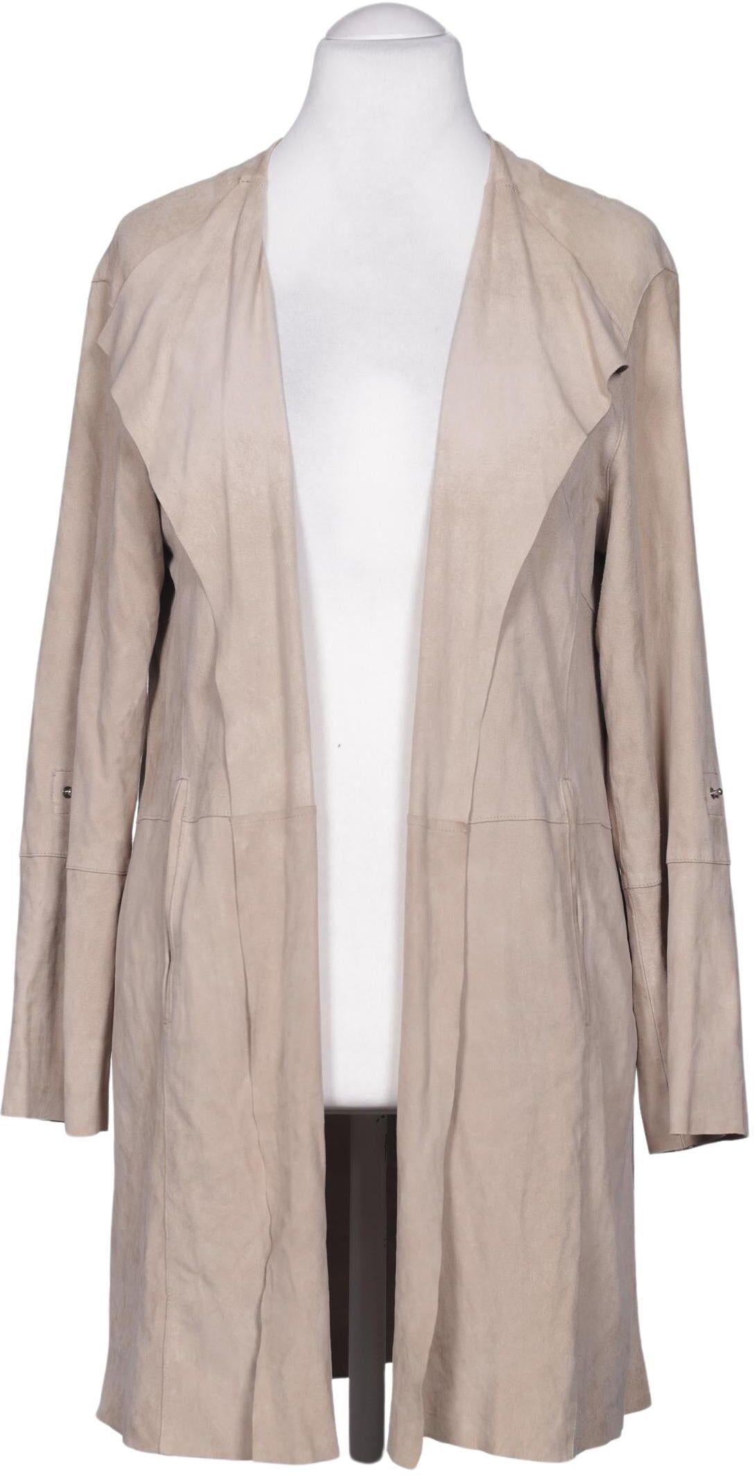Mango Damen Mantel, Beige, Gr. L, Leder - Second Hand