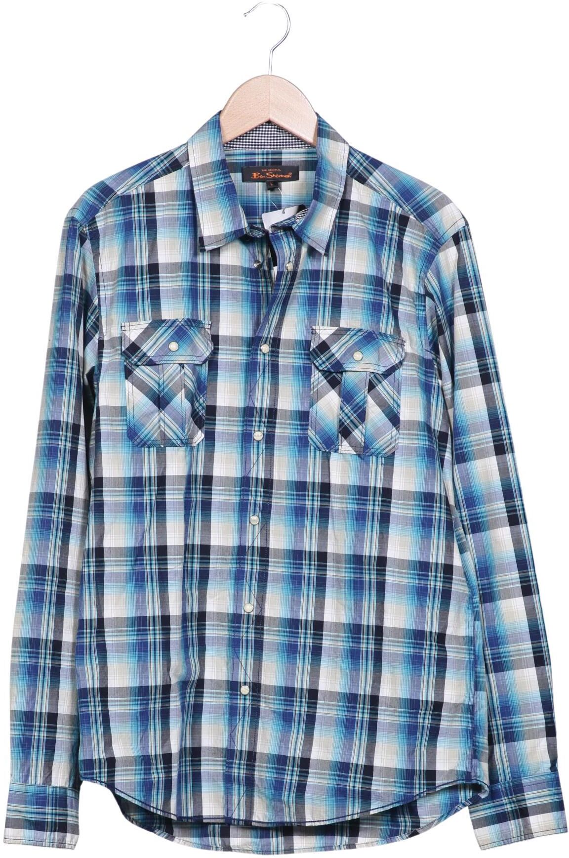 Ben Sherman Herren Hemd, Hellblau, Gr. L, Baumwolle - Second Hand